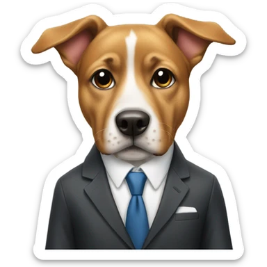 Dog wearing a suit sticker