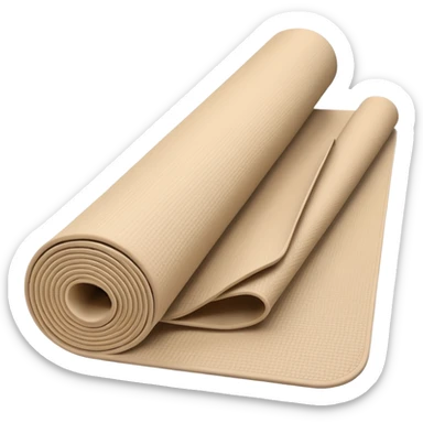 beige half rolled out yoga mat sticker