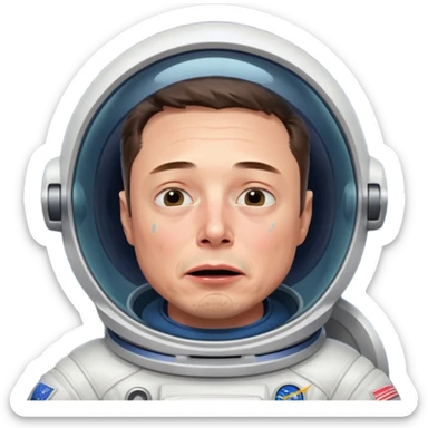 Elon Musk in the space: Crying sticker
