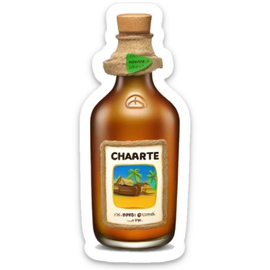 a rum bottle from the brand Charette from reunion island sticker