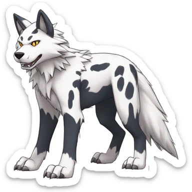  Cool Edgy Digimon-Fakemon-Wolf with edgy markings full body sticker