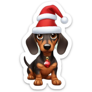 A daschund with christmas socks  sticker