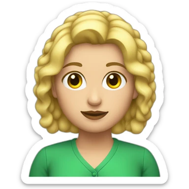 Mujer gordita pelo rubio ojos grandes verdes sticker