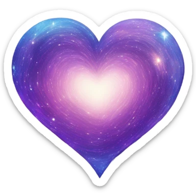 Purple blue cosmic heart  sticker
