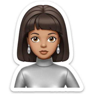 Florence Ballard from The Supremes with dark brown hair, silver outfit sticker