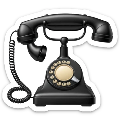 black telephone receiver sticker