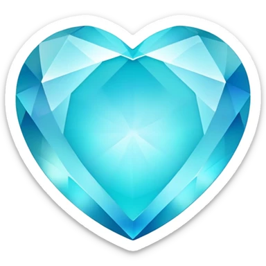 Brilliant cut blue smithsonite gem with turquoise blue tone and holographic iridescence sticker