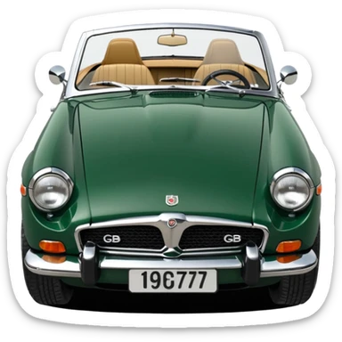 1977 Mgb roadster British racing green chrome bumper buiscit interior sticker