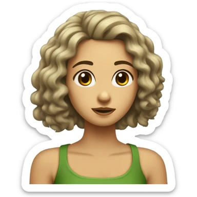 sou uma menina criança pele bege claro  com um coelho.olhos verde claro cabelo castanho ondulado no ombro  sticker