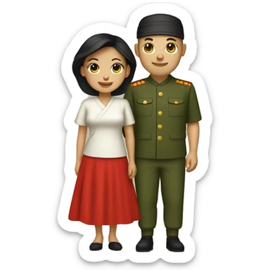 Me and My wife wearing tradional vietnam clothes sticker