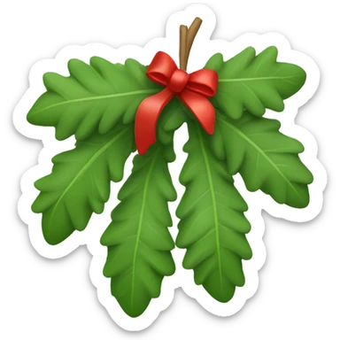 mistletoe with red bow sticker