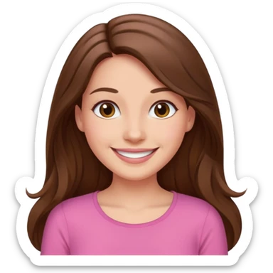 Painting women. smilling   Long hair,  lunette peinture top pink sticker