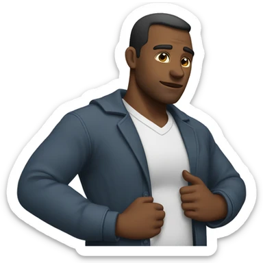 A man putting his right hand on lift side of his chest  sticker