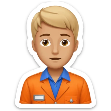 Young Man clocking out of work sticker