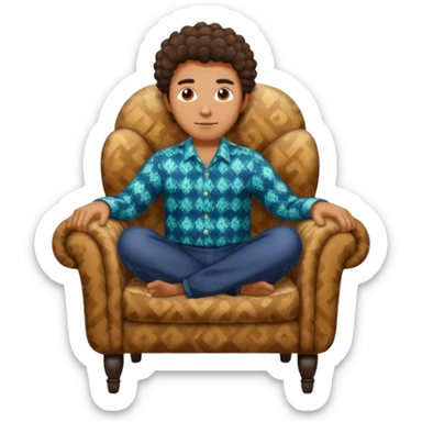 man with coily chairs sticker