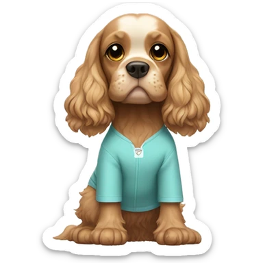 cocker spaniel wearing a yoga outfit sticker