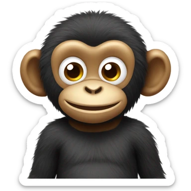 Stuffed toy cute monkey smiling  sticker