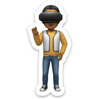 persona realidad virtual sticker