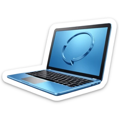 3D minimal icon of a premium laptop with a subtle #FF3D00 accent. Clean, modern, high-end tech style. sticker