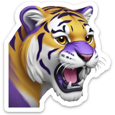 Purple and gold lsu tiger sticker