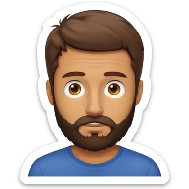 Scruffy beard only head sticker