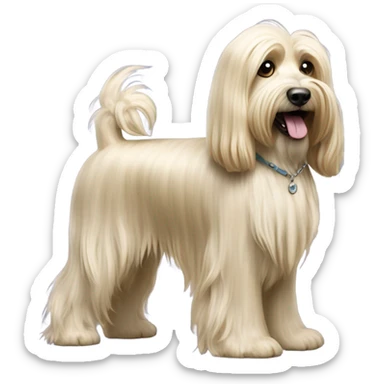 Blond Tibetan terrier dog sticker