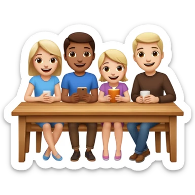 3 people sitting behind a table sticker