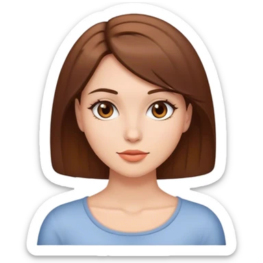 beautiful woman with brown bobbed hair posing sticker