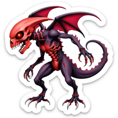 Shiny Futuristic Badass Demonic Spectral Dusky Spooky Skull-faced Cool Hot Stylish Handsome Alien-Salandit-Venom-Darkrai-Genesect-Fakémon-fusion (full body) sticker