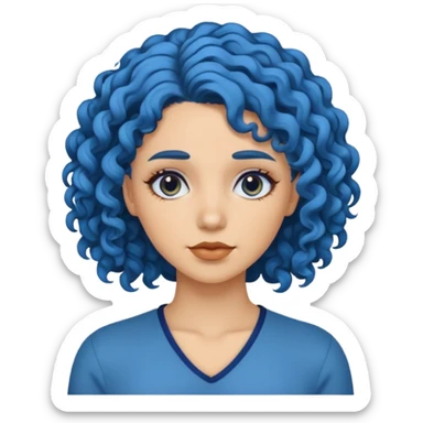 🧟‍♀️ faca uma mulher de cabelo cacheado azuis sticker