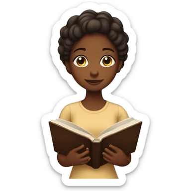 Brown skin girl reading bible sticker