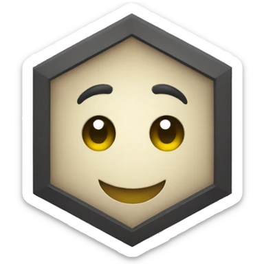 hexagon smiling sticker