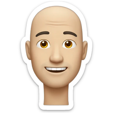 White guy with black teeth and no hair brows sticker