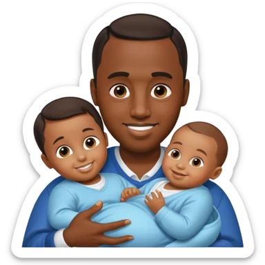 Sean “Diddy” Combs with baby oil and a very small infant sticker