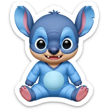 crie um memoji do personagem stitch onde ele esteja de pijama com carinha de sono sticker