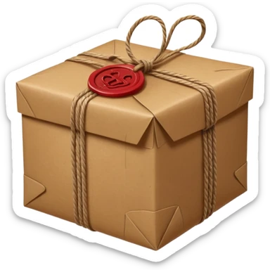 classic parcel, brown wrapping, string, wax seal sticker