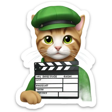a cat director in green  sticker
