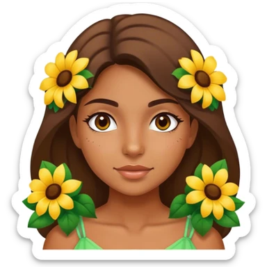 Brazilian girl with flowers sticker