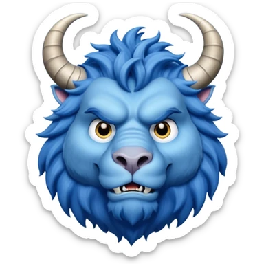 Blue Beast with horn from Beauty and the Beast Movie sticker