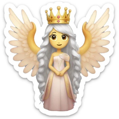 a emoji for a discord owner named FL4V with wings and a crown on the letter F and the server hennway sticker