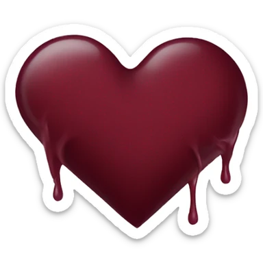 broken maroon heart sticker