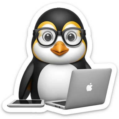 yeah thats nice now convert it into pengeuin with his laptop
 sticker