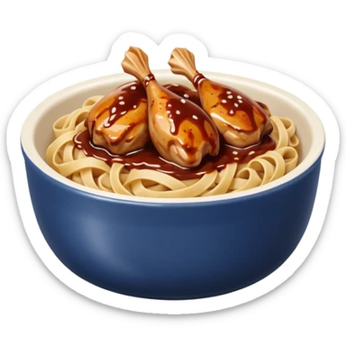 Chicken and barbecue sauce pasta sticker