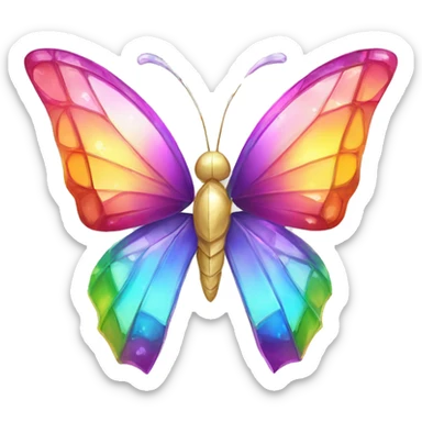One Rainbow-Crystal-Gem-Butterfly-Crystal-Fly sticker