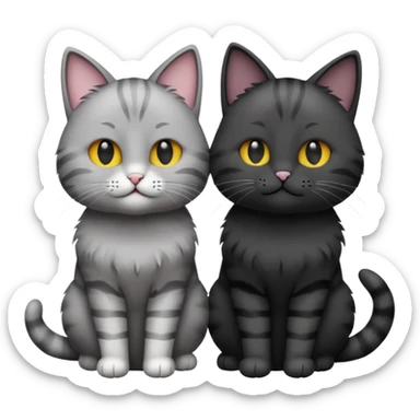 You can make an emoji of two cats looking at each other, one black and the other gray. sticker