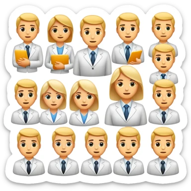 Design a cohesive and professional emoji package tailored to the daily workflows, emotions, and challenges of sales managers. The emojis should reflect common scenarios in sales leadership, team motivation, client interactions, and sales processes. sticker