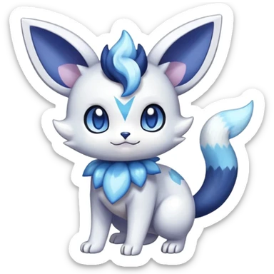 Colorful Sparkly Shiny Exotic Meowstic-Minccino-Espurr-Fakémon-hybrid-creature (full body)  sticker