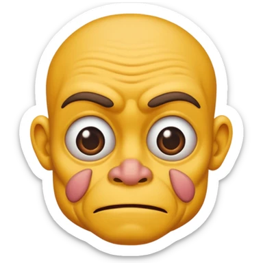 an very very very ugly human, male, with many ugly characteristics sticker