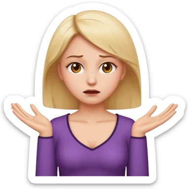 I want the information woman emoji but with the pleading emoji for the face sticker