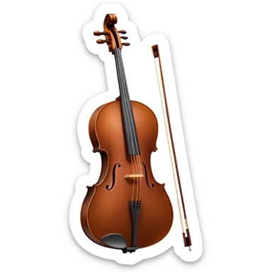 Cinematic Realistic Cello, deep brown polished wood, elegant f-holes curving gracefully, warm golden lighting creating depth, bow gently resting on the strings, glowing with the rich resonance of classical artistry. sticker
